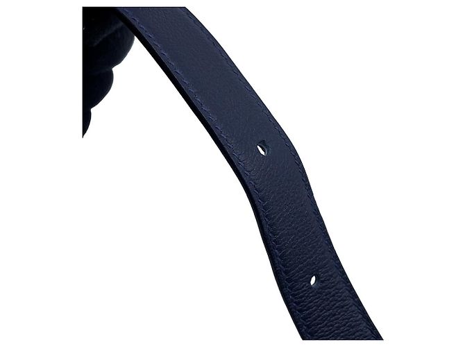 Hermès Volotto Blue Navy in pelle Evergrain, clutch e borsa a tracolla Blu navy - vista 9