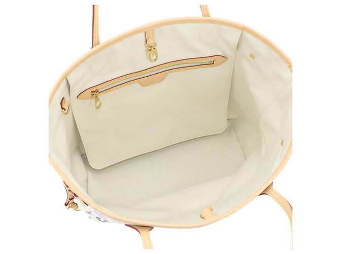 Borsa Tote Louis Vuitton Neverfull MM in jacquard monogram nautico Bianco Multicolore - vista 6