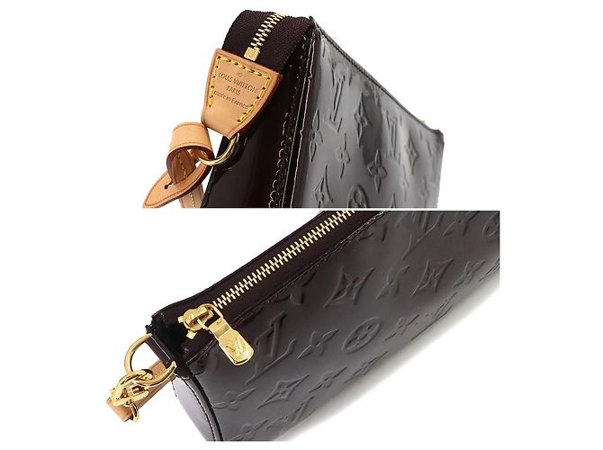 Louis Vuitton Monogram Vernis Pochette Accessoires Handbag Dark red - view 8