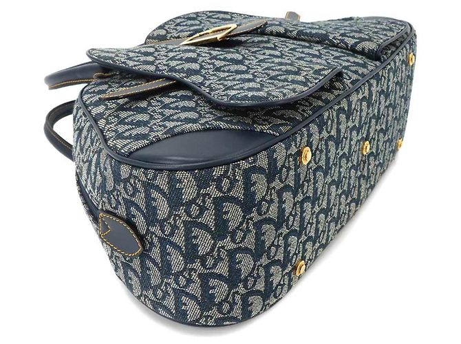 Borsa Christian Dior Trotter Double Saddle Blu navy - vista 3