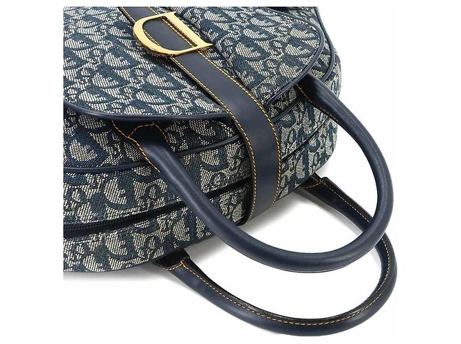 Borsa Christian Dior Trotter Double Saddle Blu navy - vista 4