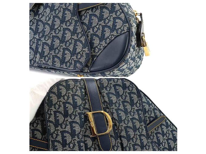 Borsa Christian Dior Trotter Double Saddle Blu navy - vista 7
