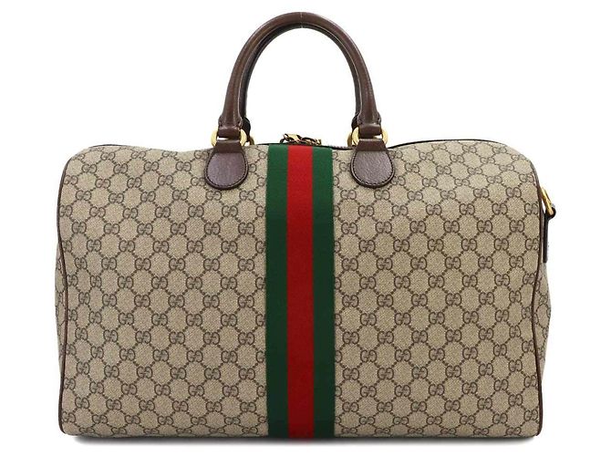 Borsa Duffle Media Gucci Ophidia GG Marrone - vista 2