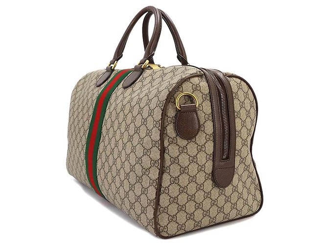 Borsa Duffle Media Gucci Ophidia GG Marrone - vista 3