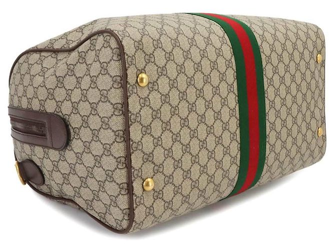 Borsa Duffle Media Gucci Ophidia GG Marrone - vista 4