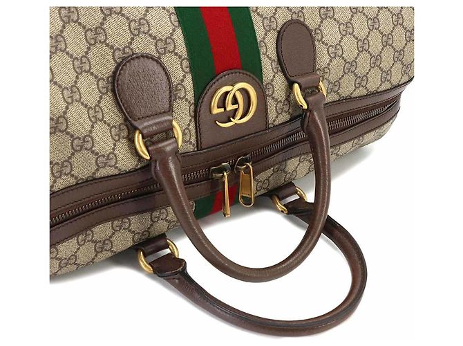 Borsa Duffle Media Gucci Ophidia GG Marrone - vista 5