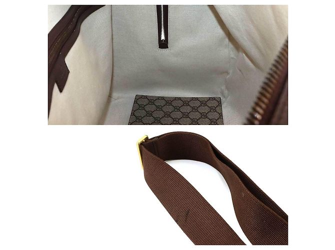 Borsa Duffle Media Gucci Ophidia GG Marrone - vista 8