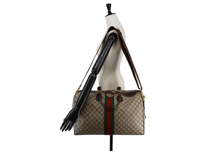 Borsa Duffle Media Gucci Ophidia GG Marrone - vista 9