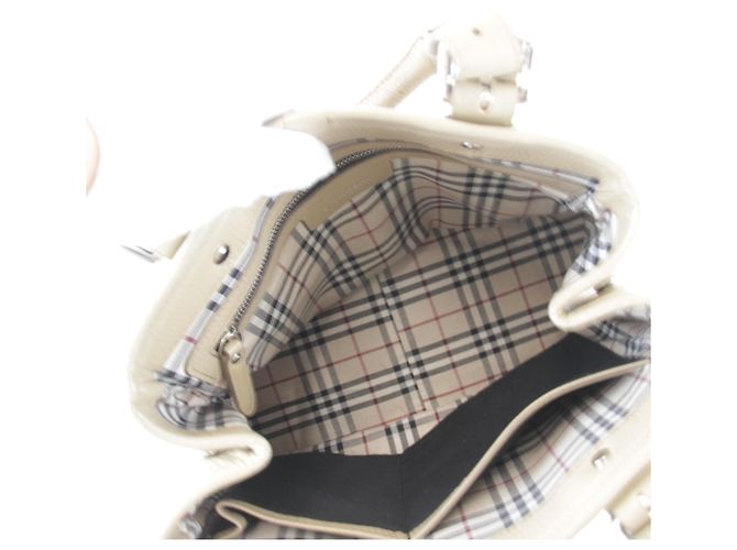 Borsa a mano Burberry in pelle beige - vista 10