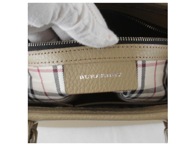 Borsa a mano Burberry in pelle beige - vista 11