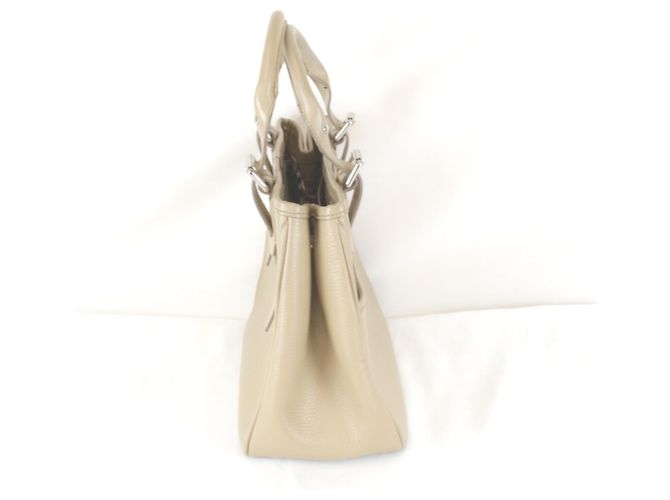 Borsa a mano Burberry in pelle beige - vista 3