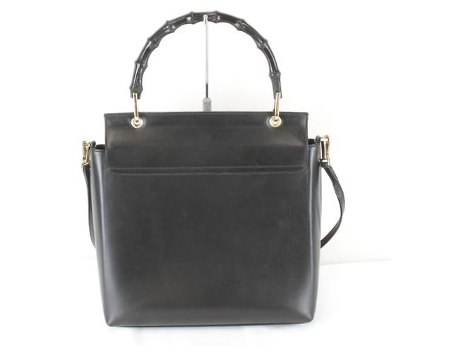 Borsa a tracolla 2 vie Gucci Bamboo 001 Nero - vista 2