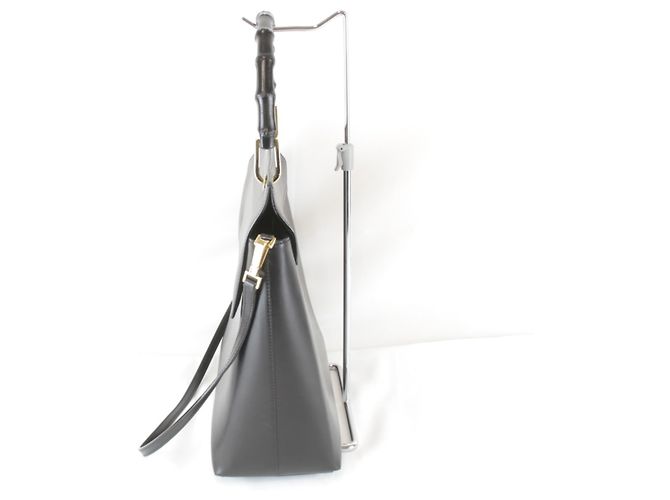 Borsa a tracolla 2 vie Gucci Bamboo 001 Nero - vista 3