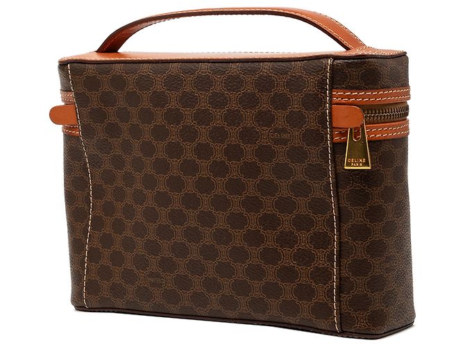 Céline Necessaire Celine Brown Macadam Coated Canvas Marrone - vista 2