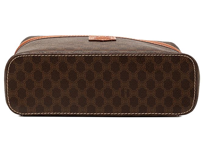 Céline Necessaire Celine Brown Macadam Coated Canvas Marrone - vista 3