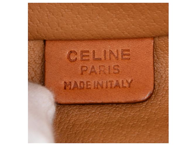 Céline Necessaire Celine Brown Macadam Coated Canvas Marrone - vista 5
