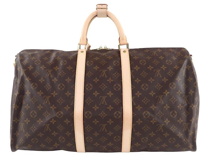 Louis Vuitton Brown Monogram Keepall Bandouliere 55 Marrone - vista 2