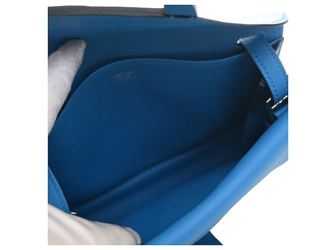 Hermès Blue Mini Swift Halzan 22 - vista 4