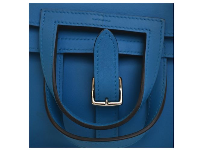 Hermès Blue Mini Swift Halzan 22 - vista 5