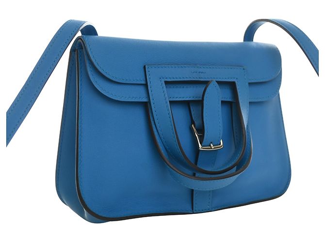 Hermès Blue Mini Swift Halzan 22 - vista 6