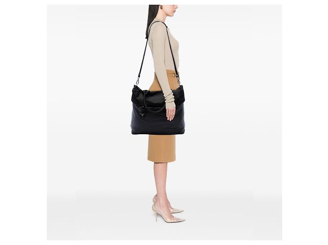 Borsa reversibile Prada in Tessuto e Nappa nera Nero - vista 6