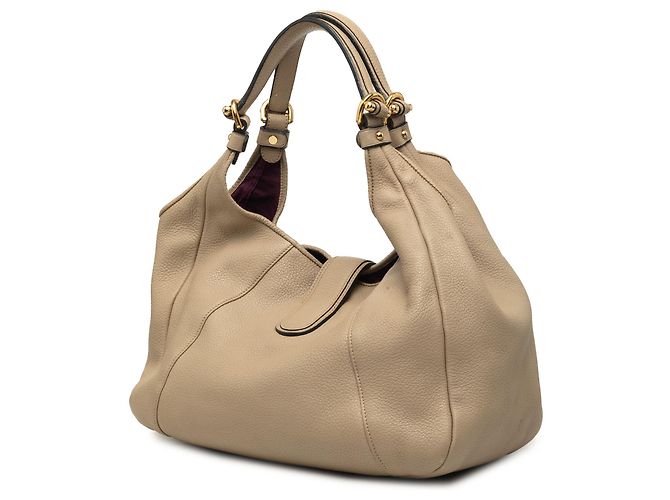 Borsa Hobo Calle LOEWE in pelle di vitello beige - vista 2