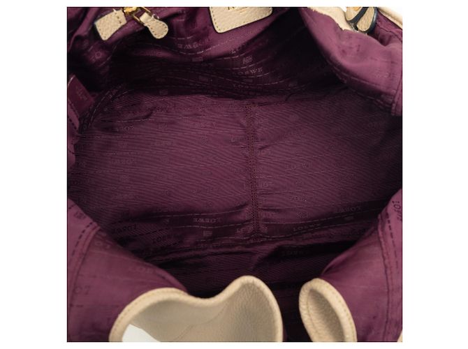 Borsa Hobo Calle LOEWE in pelle di vitello beige - vista 4