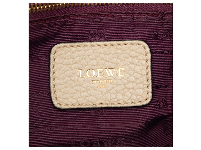 Borsa Hobo Calle LOEWE in pelle di vitello beige - vista 5
