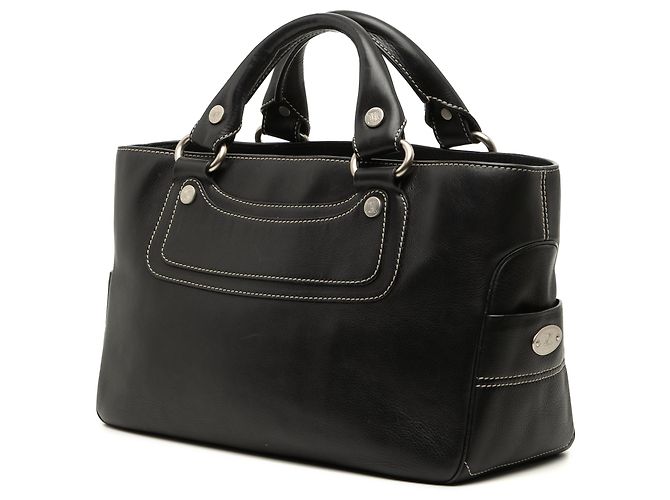 Céline Borsa a mano Celine Boogie in pelle nera Nero - vista 2