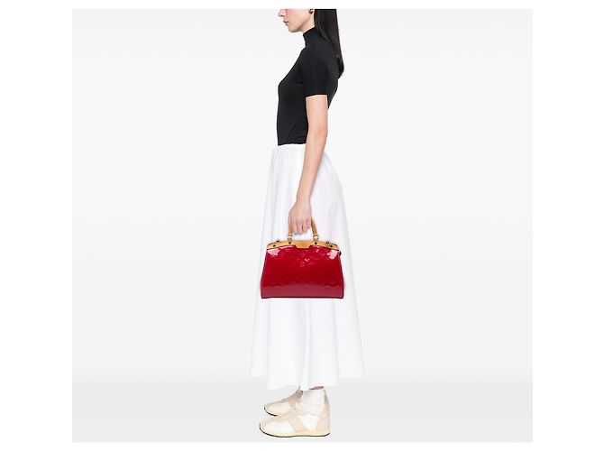 Louis Vuitton Red Monogram Vernis Brea MM Rosso - vista 6