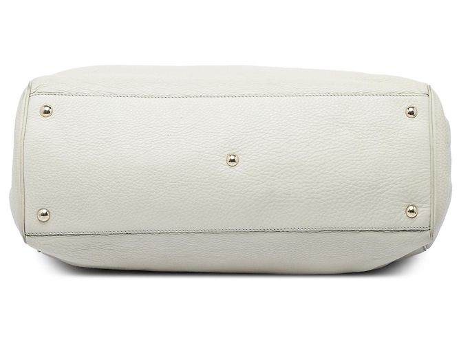 Bamboo Borsa Gucci White Large Shopper in pelle di vitello con bambù Bianco - vista 3
