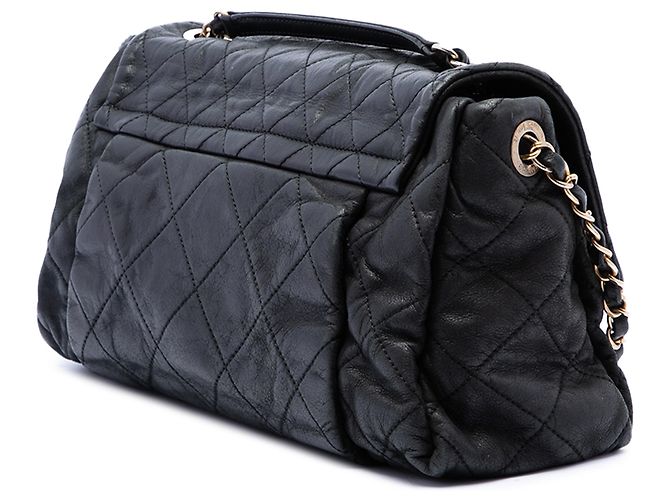 Chanel Black Large Quilted Iridescent Calfskin Chic Quilt Flap Nero - vista 2