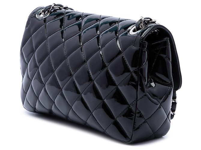 Chanel Black Small Quilted Patent Coco Shine Flap Nero - vista 2