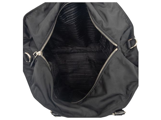 Borsa tote convertibile Prada in Tessuto nero - vista 4