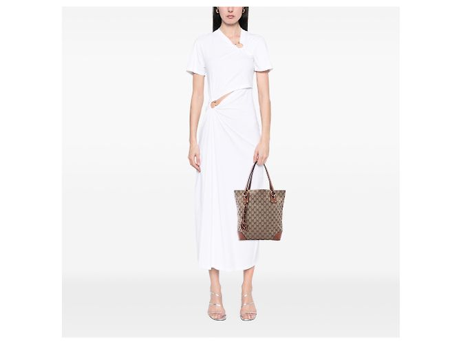 Borsa Tote Gucci Beige GG Canvas GG Charm - vista 6