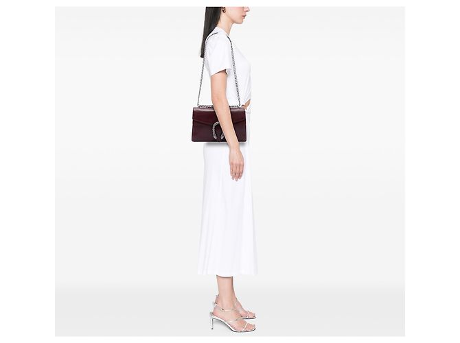 Borsa a tracolla Gucci Dionysus media in pelle di vitello rossa Rosso Bordò - vista 6
