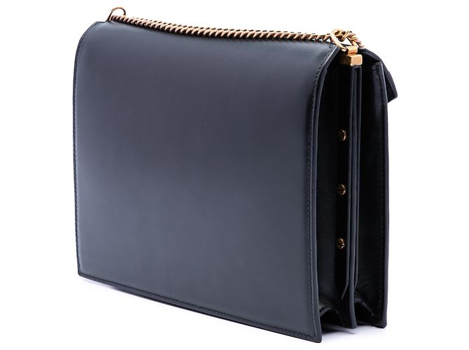 Borsa Saint Laurent Monogram Cassandra con chiusura in pelle di vitello liscia nera Nero - vista 2