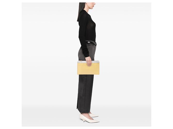 Clutch Prada Yellow Bicolor Saffiano Lux Giallo - vista 6