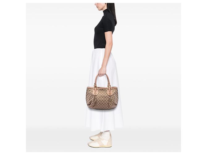 Gucci Scarlett Tote aus beigem GG Canvas - Ansicht 6