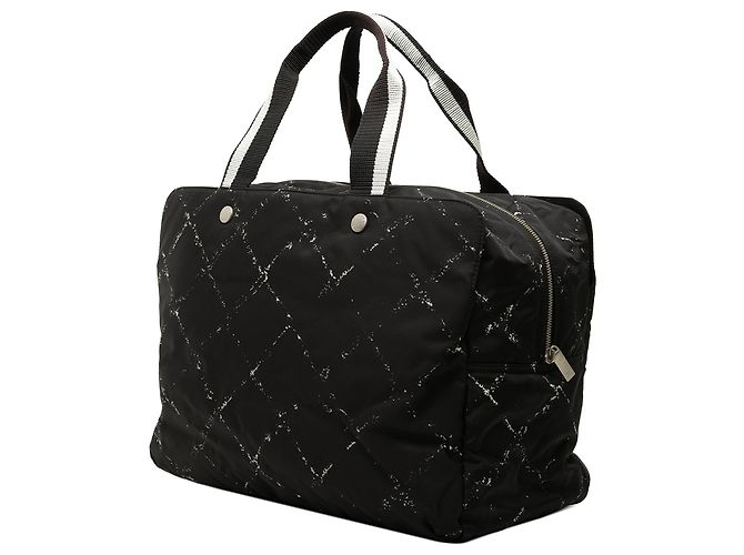 Borsa Chanel Black Old Travel Line Nylon Nero - vista 2