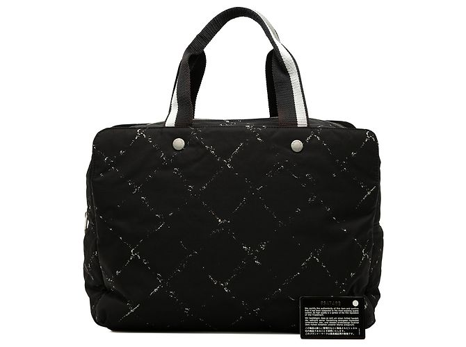 Borsa Chanel Black Old Travel Line Nylon Nero - vista 7