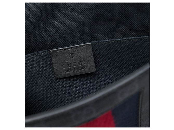 Clutch Gucci Black GG Supreme Web Nero - vista 5