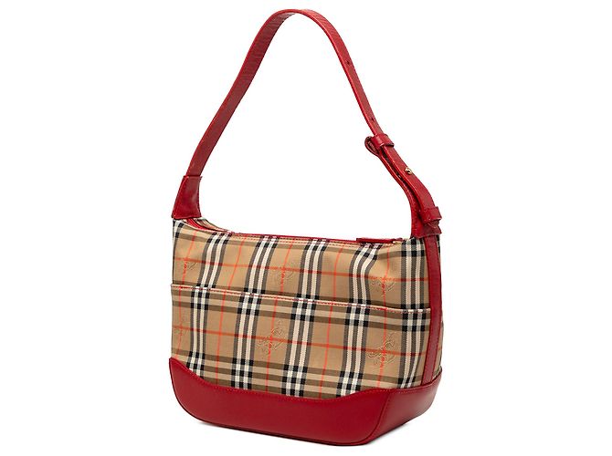Borsa a tracolla Burberry Beige Haymarket Check Canvas - vista 2