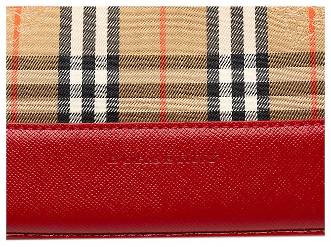 Borsa a tracolla Burberry Beige Haymarket Check Canvas - vista 5