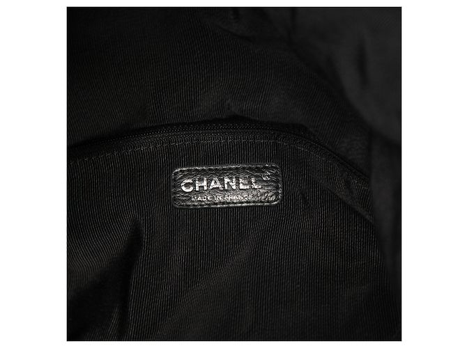 Borsa Tote Chanel Black CC Canvas Grafitti con coulisse Nero - vista 5