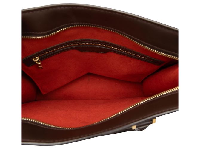 Louis Vuitton Brown Damier Ebene Venice Sac Plat Marrone - vista 4