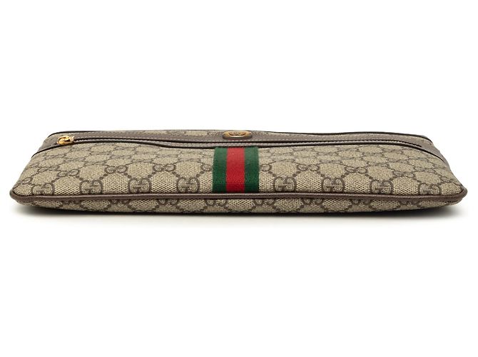 Clutch Gucci Beige GG Supreme Web Ophidia - vista 3