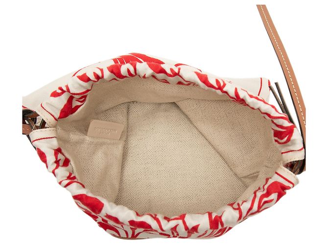 LOEWE Borsa a tracolla con coulisse Anagram Canvas Small William de Morgan Bianca Bianco - vista 4