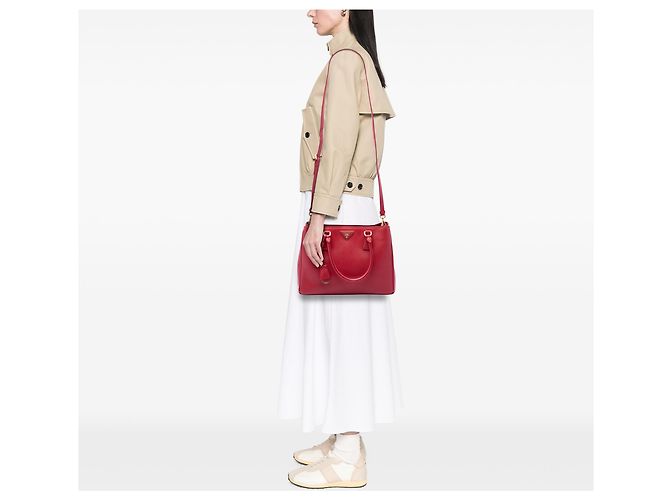 Borsa Prada Red Medium Saffiano Lux Galleria Satchel Rosso - vista 6