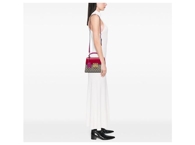 Padlock Borsa Satchel Gucci Beige Small GG Supreme con Lucchetto - vista 5